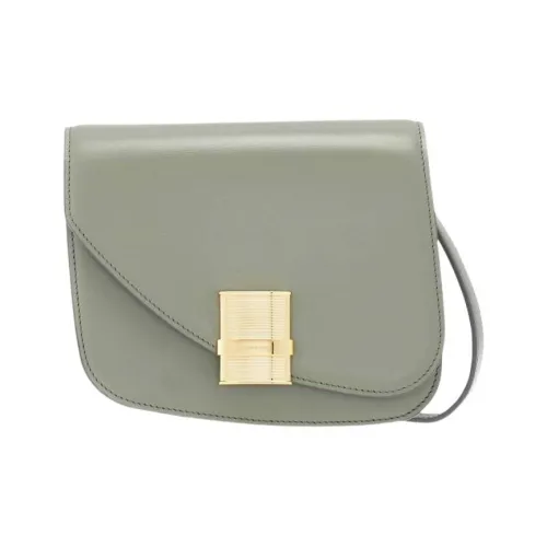 Ferragamo Телячья кожа Сумка через плечо Маленькая Женская Темно-зеленая