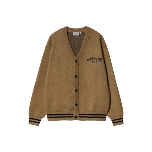 Carhartt WIP SS24 Onyx Кардиган Свитер Мужской Коричневый