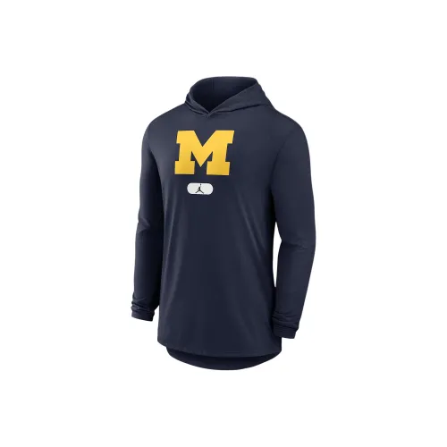 Jordan Michigan WolverinesБРЕНД FW24 Dri Fit COLLEGE Свитшот Мужской Морской синий