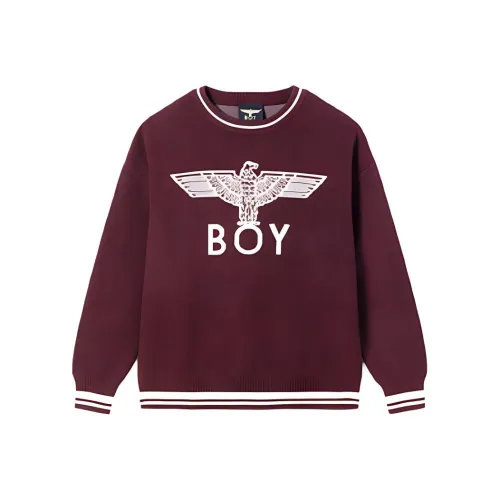 Boy London Новогодний свитер унисекс бордовый