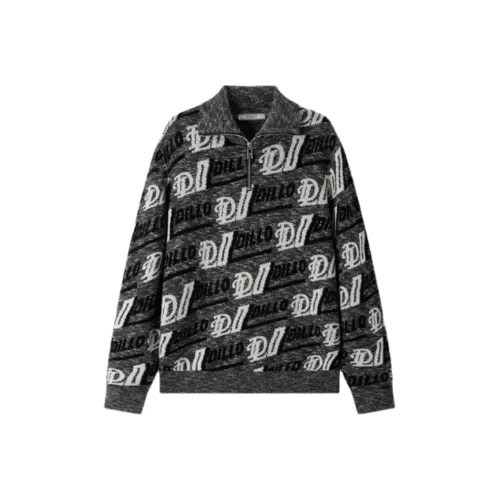 DILLO FW24 Свитер Мужской Средний Серый Буква
