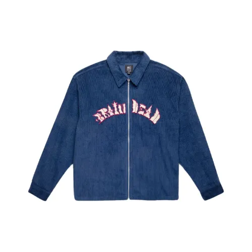 Brain Dead Отложной воротник Облегающий Длинный рукав Куртка Мужская Синяя