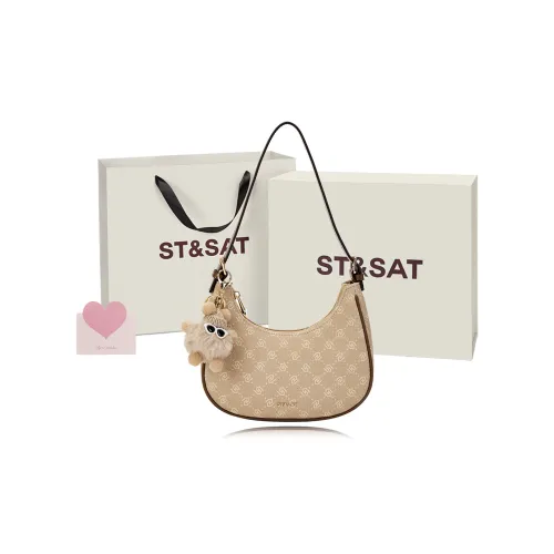 ST SAT PVC Полумесяц Сумка через плечо Женская Абрикос Кофе