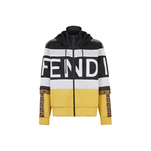 FENDI Желтый Черный Мужские Куртки
