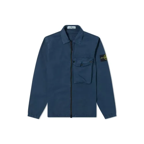 Stone Island Темно-синие мужские куртки
