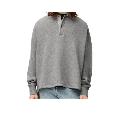 LOEWE FW24 Поло Свободный крой Мужской Свинцово-серый