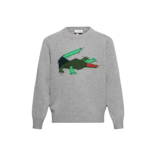 Свитеры для мужчин серого цвета с коллаборацией LACOSTE