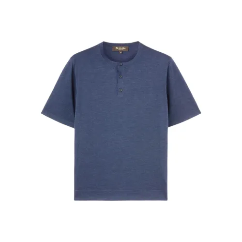 Loro Piana Темный Сланцевый Синий Мужская Рубашка Поло