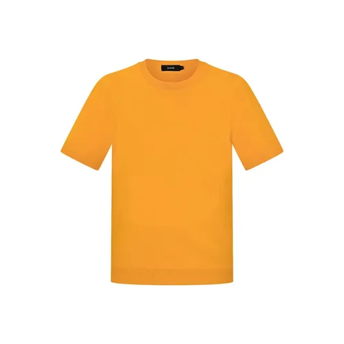 RARE Короткий рукав Трикотажный свитер Мужской Оранжевый