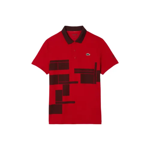 LACOSTE x DEYUEKEWEIQI LIANMINGKUAN Поло Мужское Красное