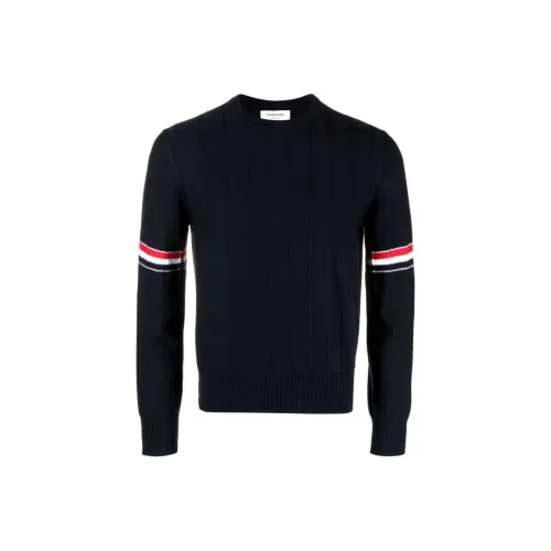 THOM BROWNE Морской синий Мужские свитеры