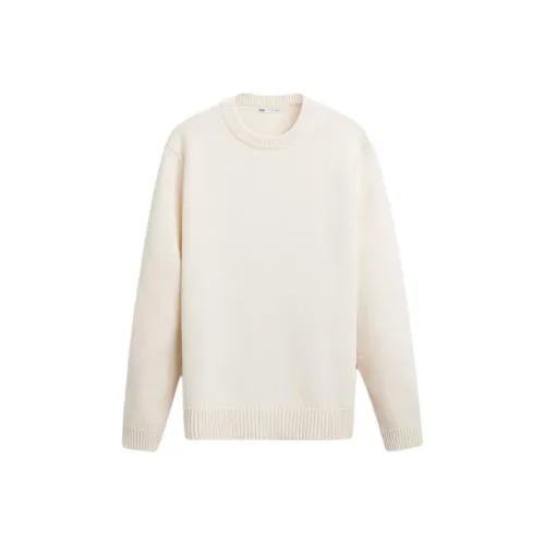 ZARA Морозный Белый Мужской Трикотаж