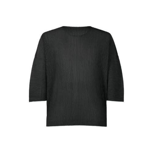 Homme Plissé Issey Miyake Черные Мужские Рубашки