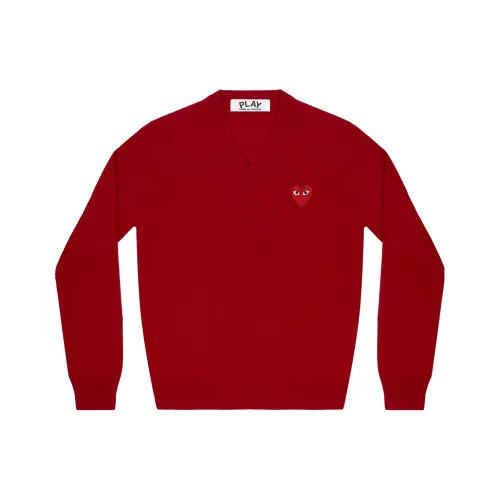 CDG Play Red Men's Sweaters CDG Play Красный Мужские Свитера