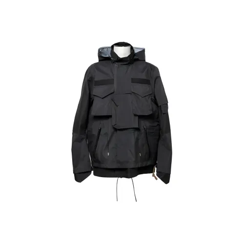 Sacai совместный бренд Черные мужские куртки