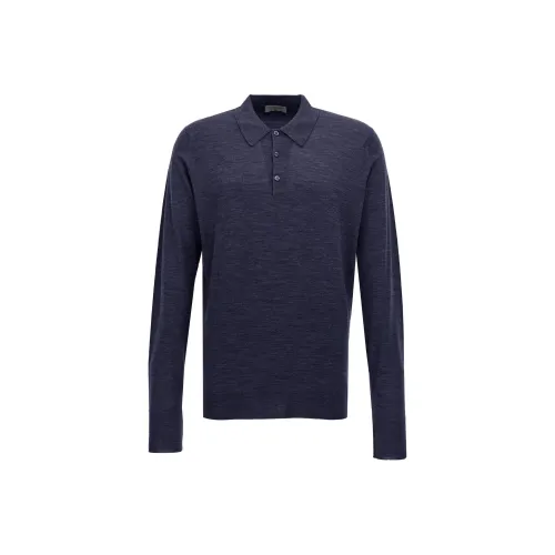 JOHN SMEDLEY Blue Men's Polo