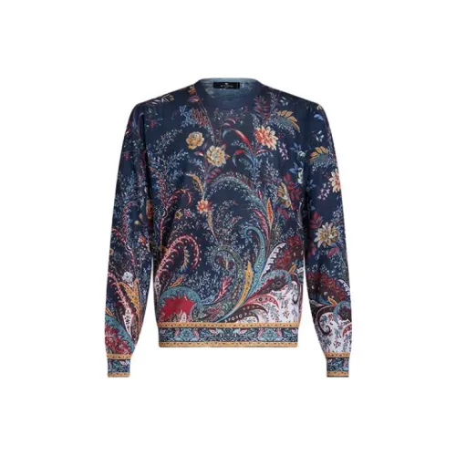 ETRO Мужские Синие Свитера