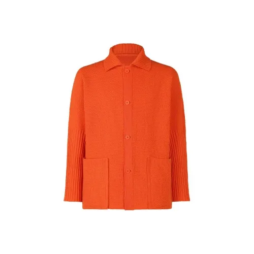 Homme Plissé Issey Miyake Rustic KNIT Трикотаж Мужской Оранжевый