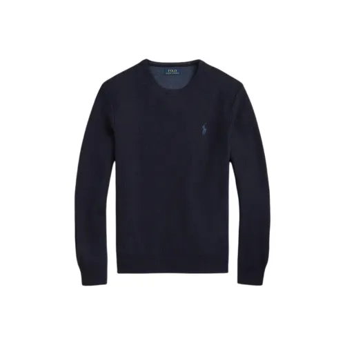Polo Ralph Lauren Текстурированный хлопок Crewneck Свитер Мужской Морской синий