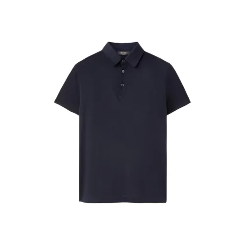 Loro Piana Мужская поло морского синего цвета