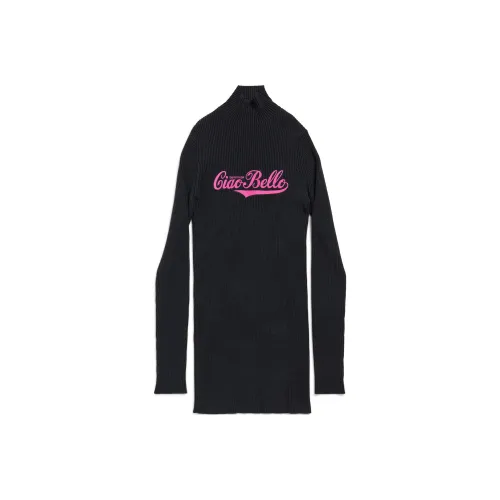 Balenciaga FW24 Трикотаж Облегающий Стиль Унисекс Черный