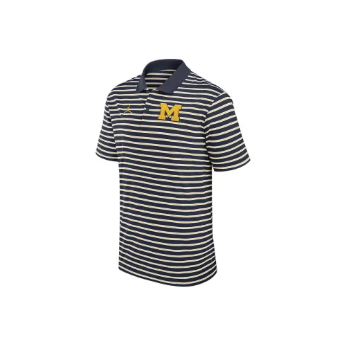 Jordan Michigan Wolverines Dri Fit Поло Мужское Морской Синий