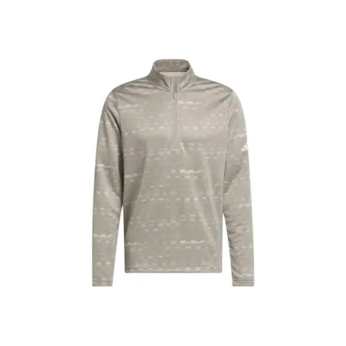Adidas Core Printed Quarter Zip Пуловер Свитшот Мужской Тауповый Алюминиевый оксид