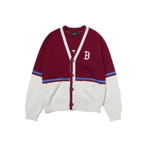 МЛБ Base Logo Varsity Boston Red Sox Кардиган Трикотаж Унисекс Красный