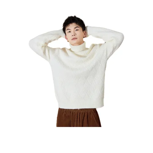 Tonlion Свитер Мужской Натуральный Белый