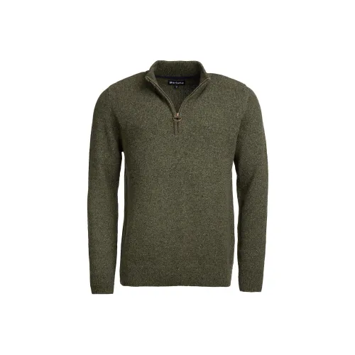 BARBOUR Tisbury Полузастежка Свитер Мужской Оливково-зеленый
