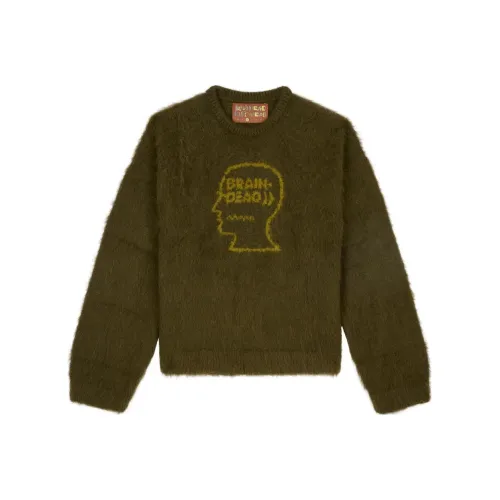 Brain Dead Uni Логотип HEAD KNIT SWEATER Unisex Olive