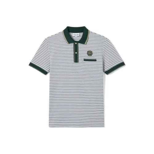 LACOSTE Collaboration Поло Мужское Синие Зеленые Полосы