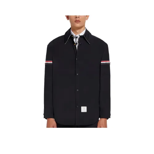 THOM BROWNE Темно-синие мужские куртки