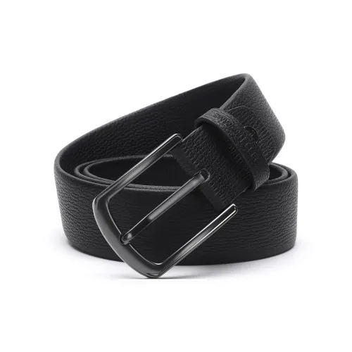 ELLE HOMME Ремни из коровьей кожи Мужской Черный Ширина 3,7 см