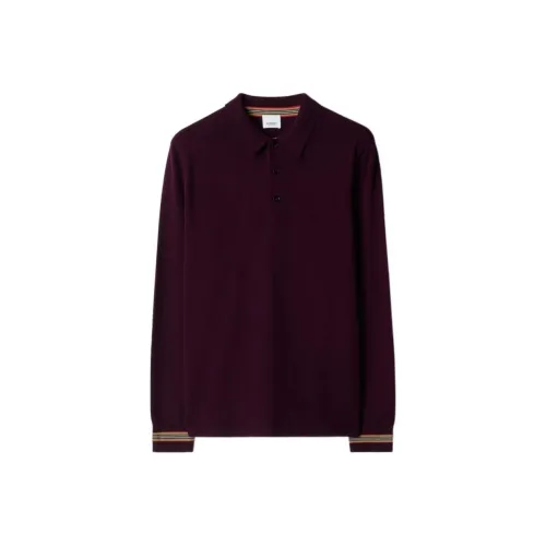 Burberry Поло Мужское Темный Виноград