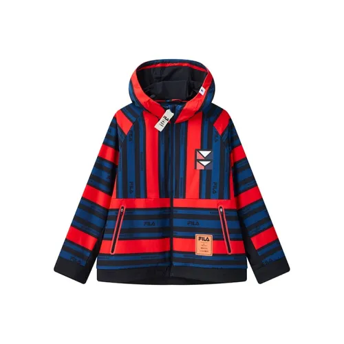 FILA MIHARA YASUHIRO Collaboration Collection Красный и Темно-синий Синий Полосы Мужские Куртки