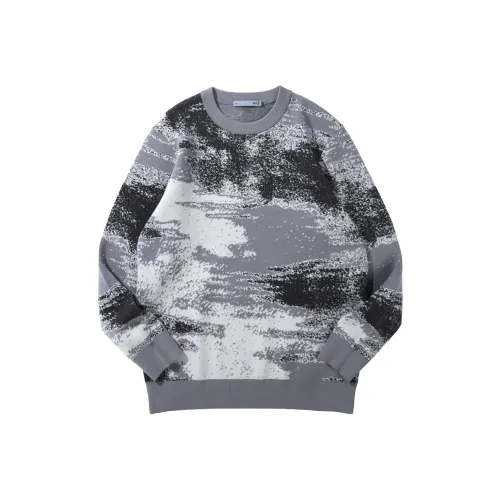 HLA Круглый вырез Ландшафт Длинный рукав Трикотаж Мужской