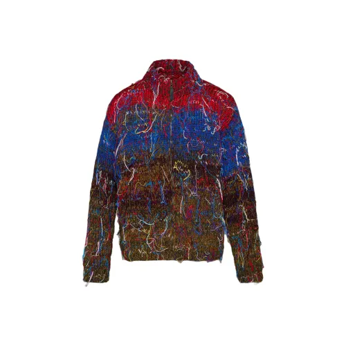 Maison Margiela Ручная работа KNIT Zip Свитер Мужской Многоцветный