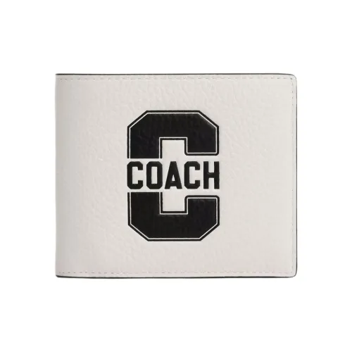 COACH 3 IN 1 Wallet Галечная кожа Кошелек Мини Мужской Мел белый Черный