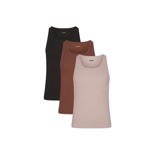 SKIMS Хлопок MENS RIB TANK 3 Пачка Майка Мужская 3 Пачка FAWN MULTI Олень Многоцветный