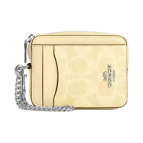 COACH Покрытый холст Картхолдер Женский Желтый