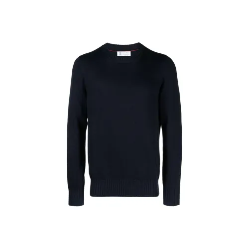 BRUNELLO CUCINELLI Морской Синий Мужской Трикотаж