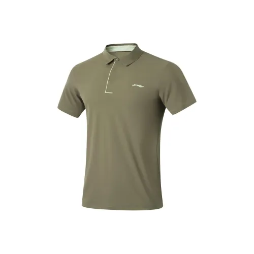 LINING Fitness Series Поло Мужское Армейский Зеленый