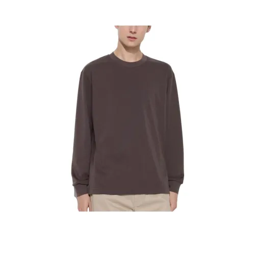 UNIQLO T-рубашка коричнево-черная мужская