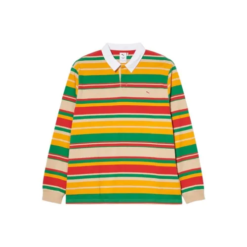 PUMA AC MILAN Поло Мужское Оранжевое Полосатое