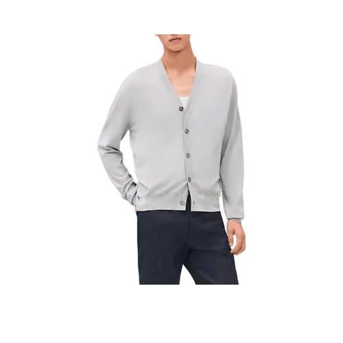 HERMES FW24 Свитер Мужской Белый Серый