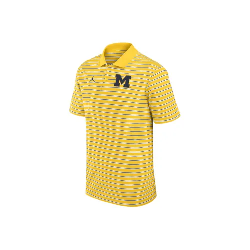 Jordan Michigan Wolverines Primetime Victory Полосатый Dri Fit Поло Мужской Желтый