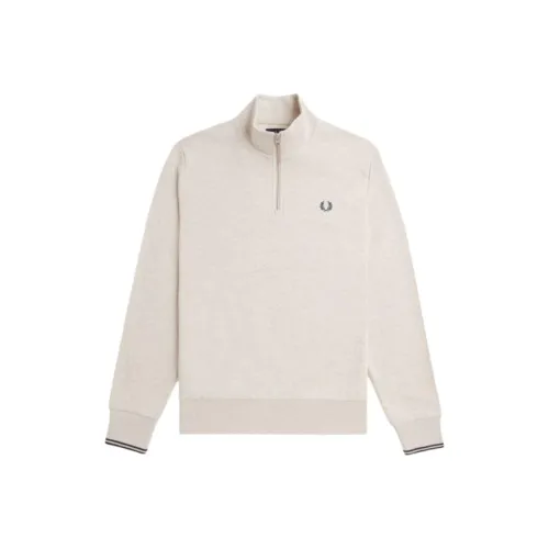 FRED PERRY Экрю Мужские Свитшоты