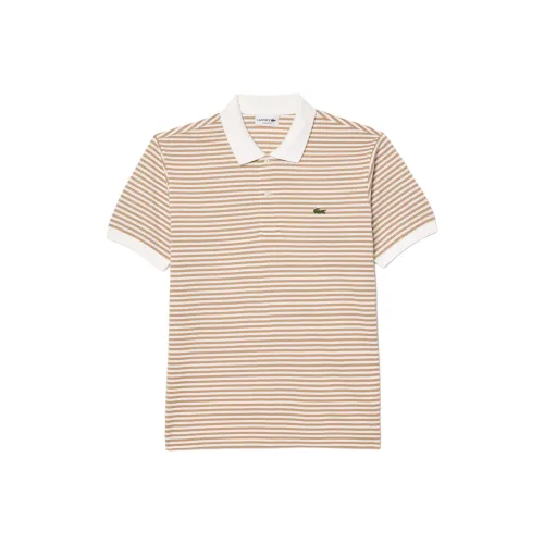 LACOSTE Поло Мужское Бежевый Белый