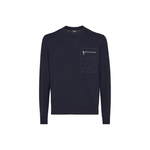 FENDI FW24 Свитер Мужской Морской Синий